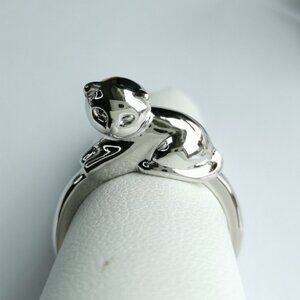 Cat ring size 7 14k gold overlay